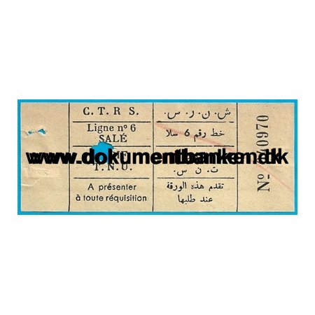 Busbillet Rabat Marokko 1959