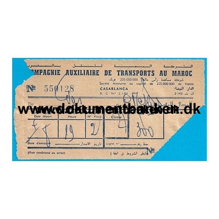 Busbillet Fes - Meknes Marokko 1959