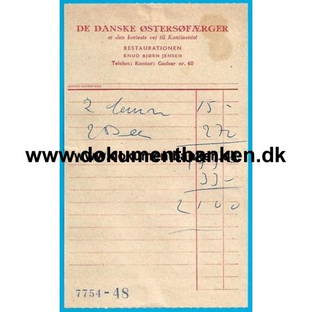 De Danske stersfrger Regning 1959