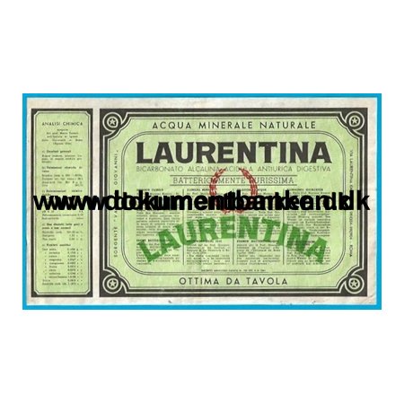 Laurentina Kildevand Messina Sicilien Italien Etiket 1963