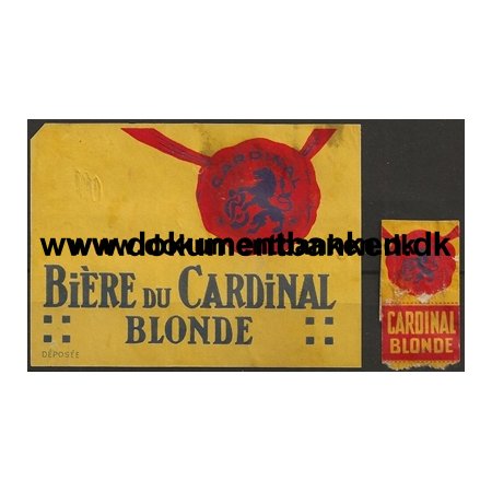 Biere du Cardinal Blonde Etiket Geneve Schweiz 1947