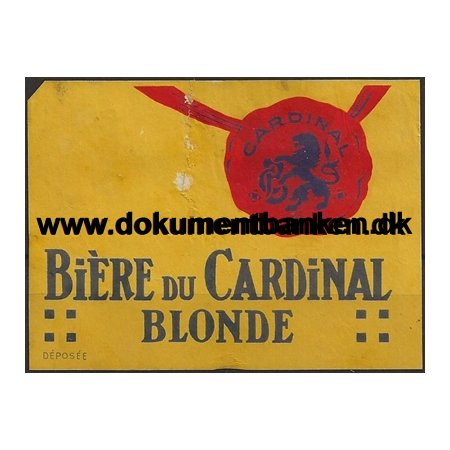 Biere du Cardinal Blonde Etiket Geneve Schweiz 1947