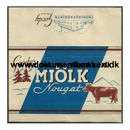 Goody's Mjlk Nougat Omslag Chokoladefabrikken Goody Malm 1947