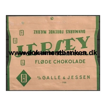 Jersey Fldechokolade Omslag Galle & Jessen 1947