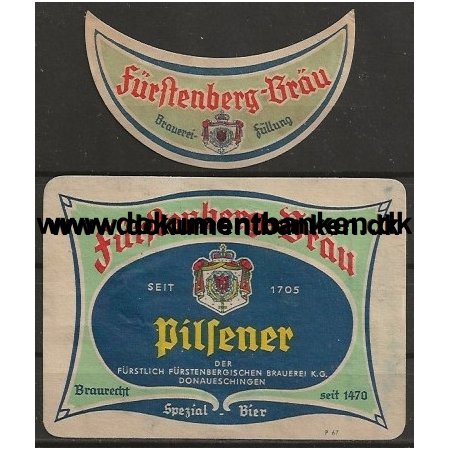 Frsten Bru Pilsner letiket Tyskland 1959