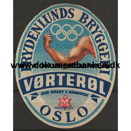 Frydenlunds Bryggeri Vorter l letiket Oslo Norge 1949