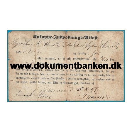 Schmidt, Ane Sophie, fdt i Stige 1866 datter af Lars H. Schmidt, attest fra Odense 15/8 1867