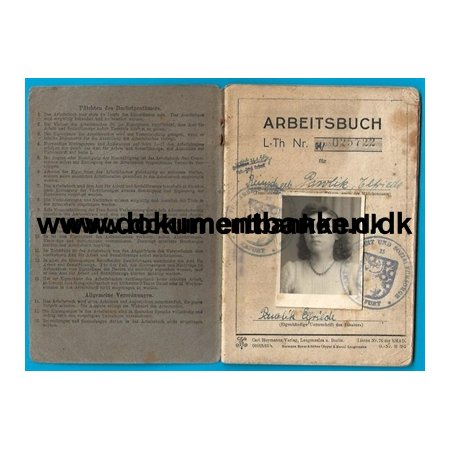 Arbeitsbuch Elfride Porvlik, Karlsberg, Geboren 3 september 1926