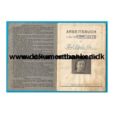 Arbeitsbuch Elfritze Elsaa Thiel, Geboren 8 August 1925 