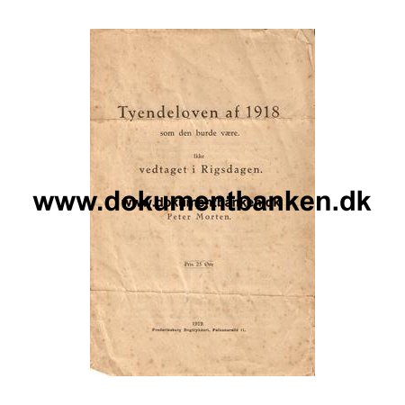Tyendelov af 1918 af Peter Morten