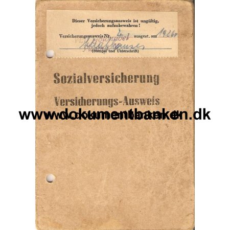 DDR. Sozialversicherung. Ausweis fr Dorothea Schubert geboren 1 januar 1923