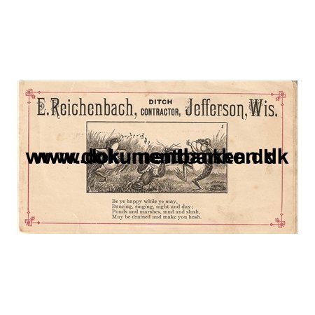 E. Reichenbach, Ditch Contractor, Jefferson, Wisconsin. USA.