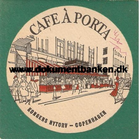 Cafe A Porta, Kongens Nytorv, lbrik som Postkort, 1960
