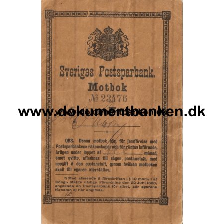 Sveriges Postsparbank, Motbok, 1896 - 1901