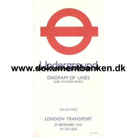 London. Underground Lines. Linjefring 1975