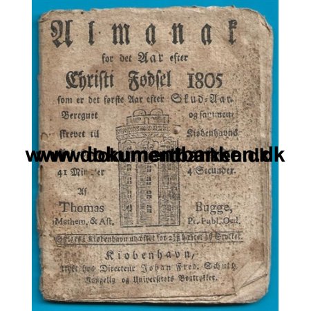 Almanak, Christi Fdsel, Dokument, Danmark, 1805