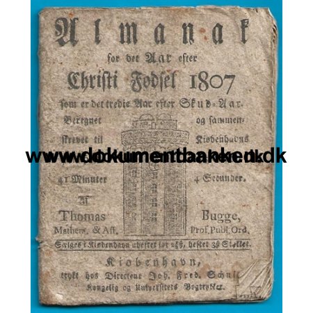 Almanak, Christi Fdsel, Dokument, Danmark, 1807