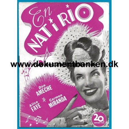 En nat i Rio, Carmen Miranda, Filmprogram, 1941