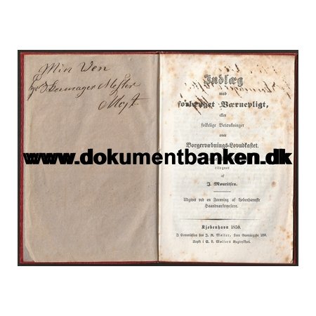 Indlg mod forlnget Vrnepligt Bog Danmark 1850