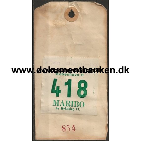 Rejsegodsbevis Kbenhavn H - Maribo Jernbane Blanket