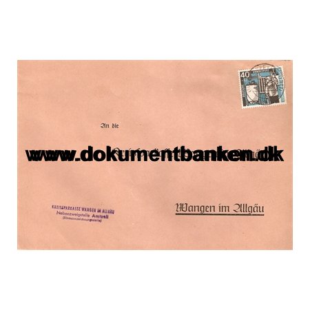 Tyskland, kuvert, Wohlfahrt, Kohlebergbau, 40 +10 Pf., 1957