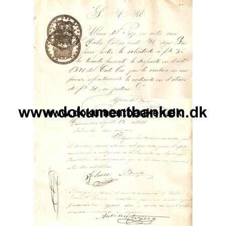 Ecuador, Dokument, Guaranda, 1865