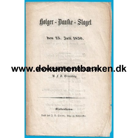 Holger Danske Slaget, den 25 juli 1850, Digt, Grundtvig