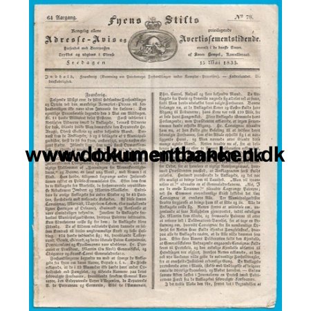 Fyens Stifts, Avis, 15 maj 1835