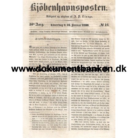 Kjbenhavnsposten, Avis, 16 januar 1836