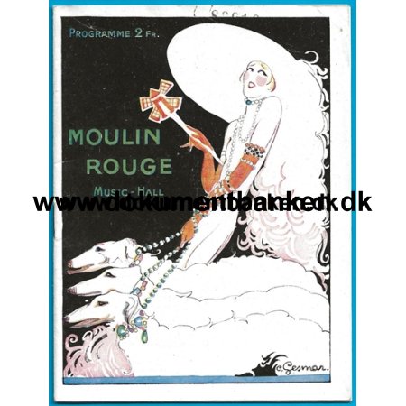 Moulin Rouge Music hall Program Frankrig 1926