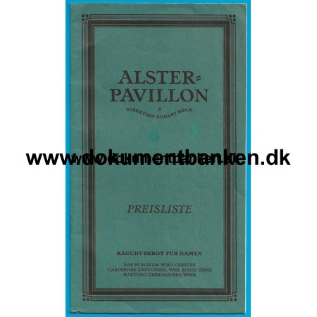 Alster Pavillon Preisliste Hamborg Tyskland