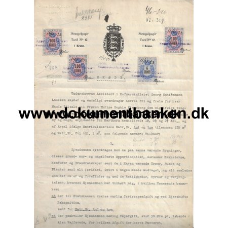 Skde for Matr. 3gd og 3ge og 26t af Gentofte Sogn 1923