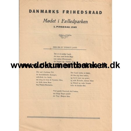 Danmarks Frihedsraad, Mdet i Flledparken 1. Pinsedag 1945
