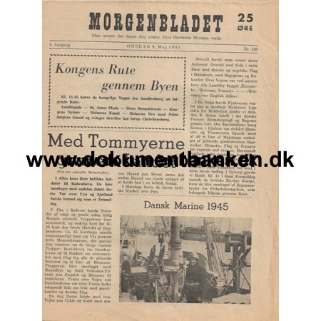 Morgenbladet onsdag d. 9 Maj 1945 Avis