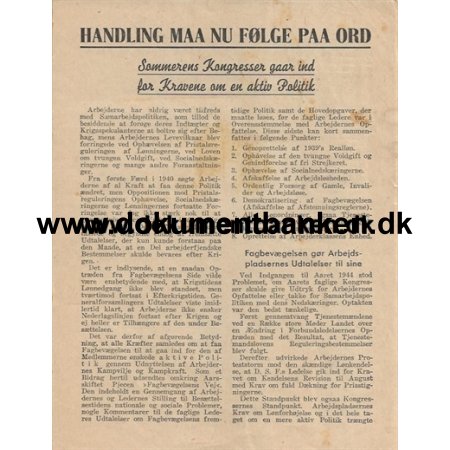 Handling m nu flge p ord Dansk Kommunist Parti Publikation 1944