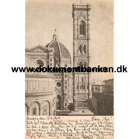 Firenze - Campanile di Giotto. Carte Postale. 1904