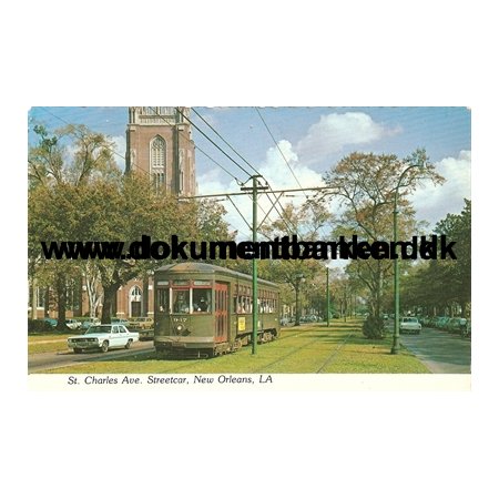 New Orleans. St. Charles Ave. Streetcar. LA. Post Card. 1979