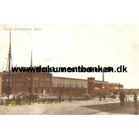 Malm. Statens Jrnvgsstation. Vykort 1914