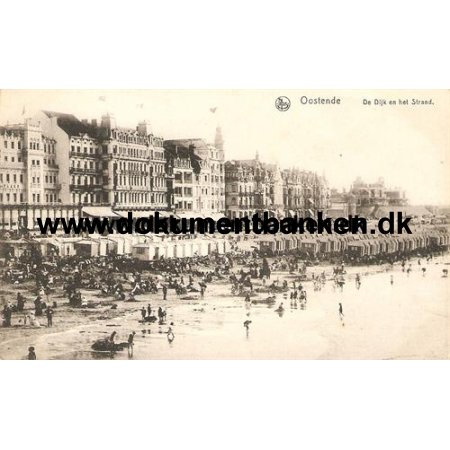 Oostende De Dijk en het Strand Belgien Postkort