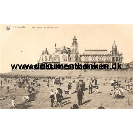 Oostende Het Strand en de Kursaal Belgien Postkort