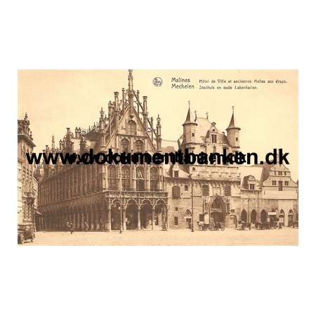 Malines (Mechelen). Hotel de Ville et anciennes Halles aux draps. Carte Postale