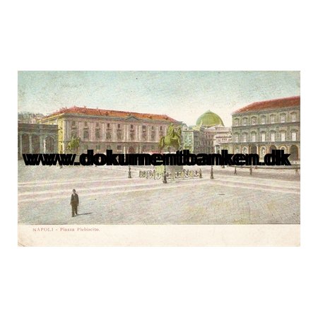 Napoli - Piazza Plebiscito. Carte Postale. 1908