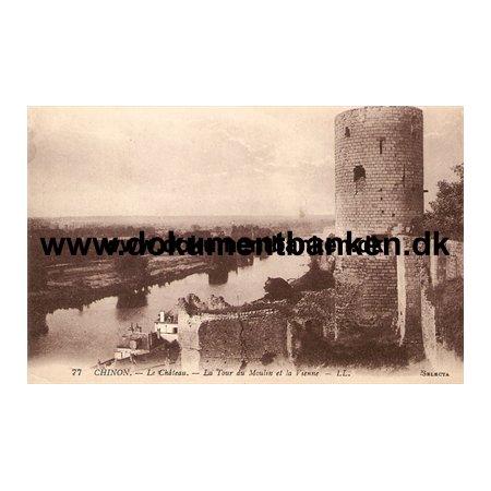 Chinon, Le Chateau, La Tour du Moulin et la Vienne, Carte Postale