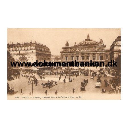 Paris, L'Opera, le Grand Hotel et la Cafe de la Paix, Carte Postale