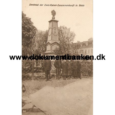 Biala, Polen, Denkmal der Zwei Kaiser-Zusammenkunft, Feldpostkarte