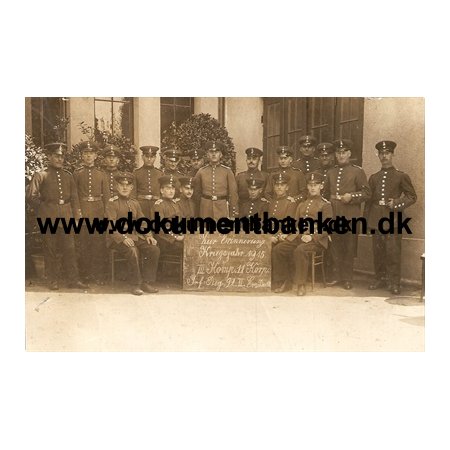 Tyske Soldater. Zur Erinnerung Kriegsjahr 1915. Fotopostkort