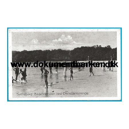 Badestranden ved Christiansminde, Svendborg, Fyn, Postkort