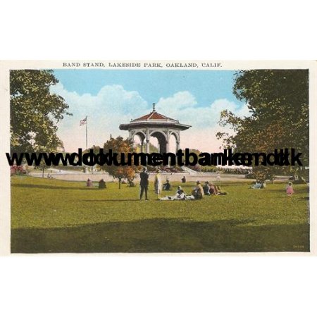 Oakland, Band Stand, Lakeside Park, Post Card