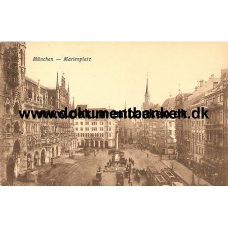 Mnchen, Marienplatz, Postkarte