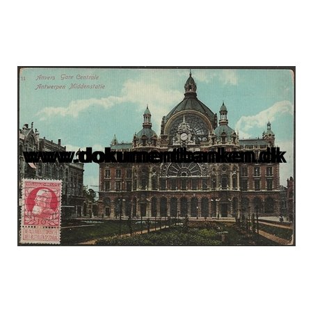 Antwerpen, Gare Centrale, Belgien til St. Croix DWI, Postkort